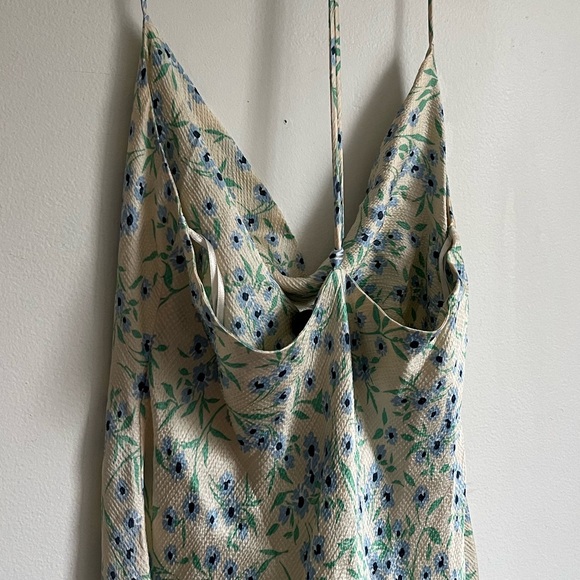 Zara Floral Cowl Neck Spaghetti Strap Slip Dress | Size Large - Picture 6 of 6